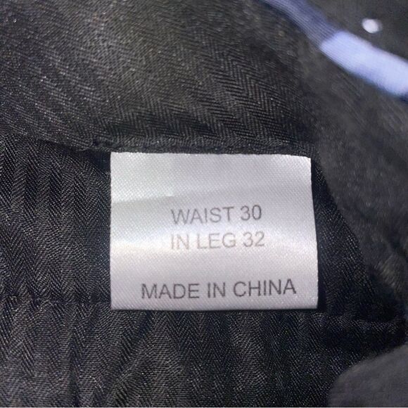 Feraud Size 30 Wool Blend Navy Blue Plaid Trouser Pants - Picture 7 of 9